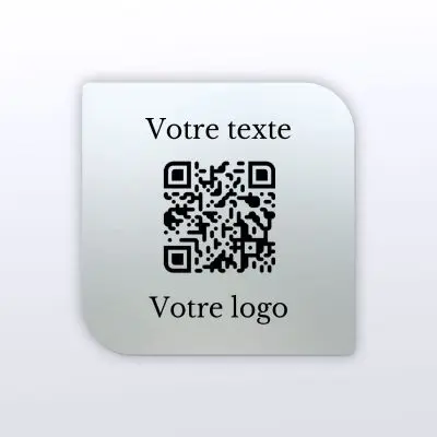 Plaque carré arrondi plexi - plaque qr code plexiglass aspect givré