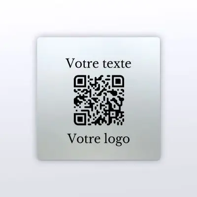 Plaque carré plexi givré - plaque qr code plexiglass aspect givré
