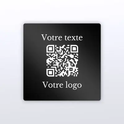 Plaque carré plexi noir - plaque qr code plexiglass