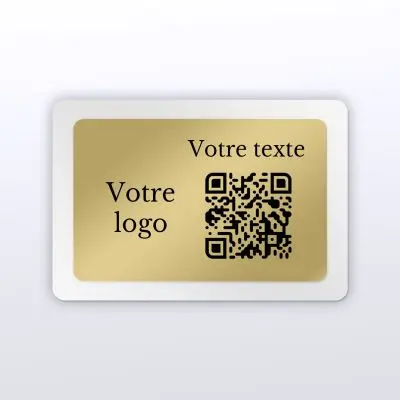 Plaque rectangle plexi blanc + laiton - plaque qr code plexiglass