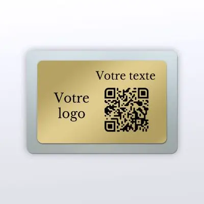 Plaque rectangle plexi laiton - plaque qr code plexiglass aspect givré
