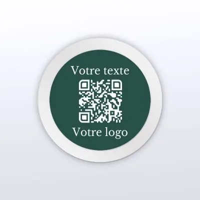 Plaque rond plexi blanc + couleur - plaque qr code plexiglass