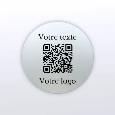 Plaque rond plexi - plaque qr code plexiglass aspect givré