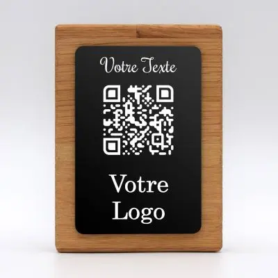 Aspect noir vertical bois - qr code carte restaurant