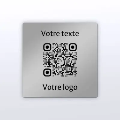 Sticker carré aspect inox - Autocollant QR code