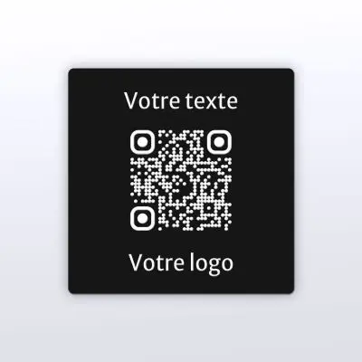 Sticker carré noir gravure blanche - Autocollant QR code