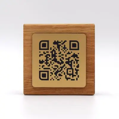 Aspect laiton carré - Support pour qr code